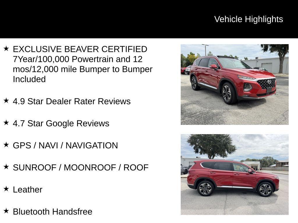 used 2019 Hyundai Santa Fe car, priced at $19,300
