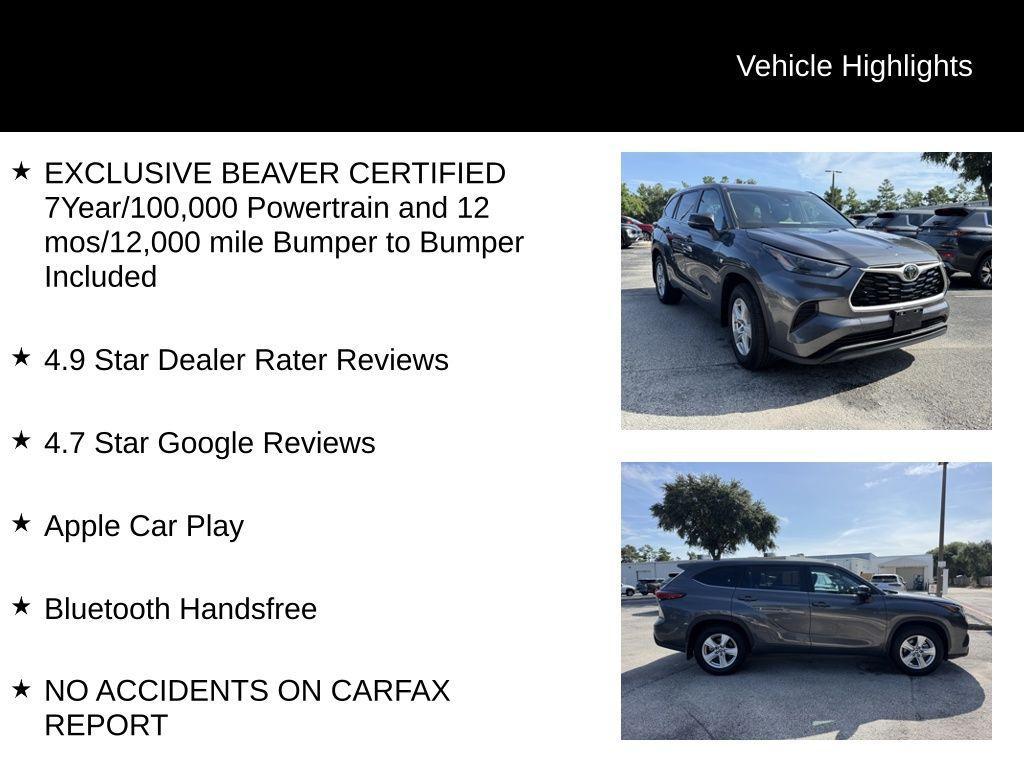 used 2023 Toyota Highlander car, priced at $34,700