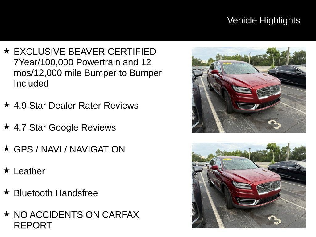 used 2019 Lincoln Nautilus car, priced at $20,600