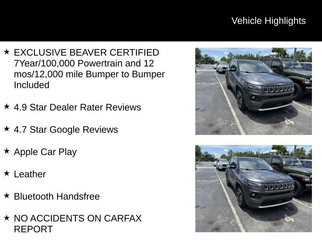 used 2022 Jeep Compass car, priced at $22,600