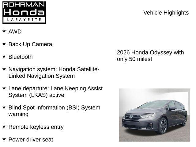 new 2026 Honda Odyssey car, priced at $51,890