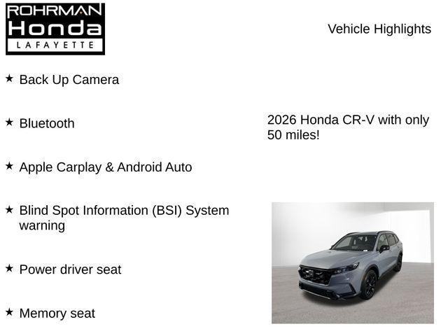 new 2026 Honda CR-V Hybrid car, priced at $40,115