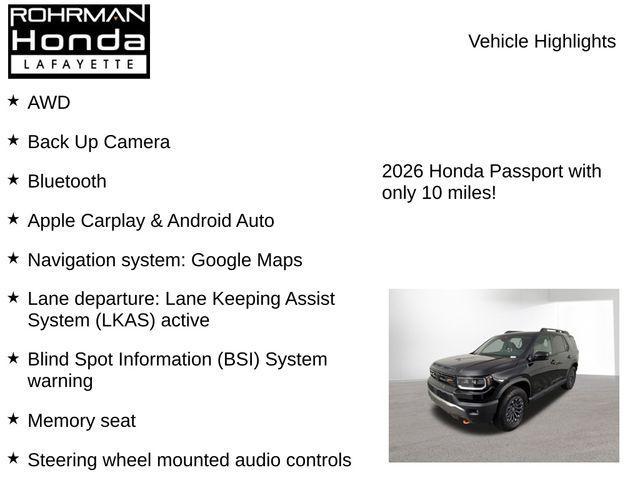 new 2026 Honda Passport car, priced at $47,732
