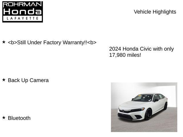 used 2024 Honda Civic car, priced at $25,521