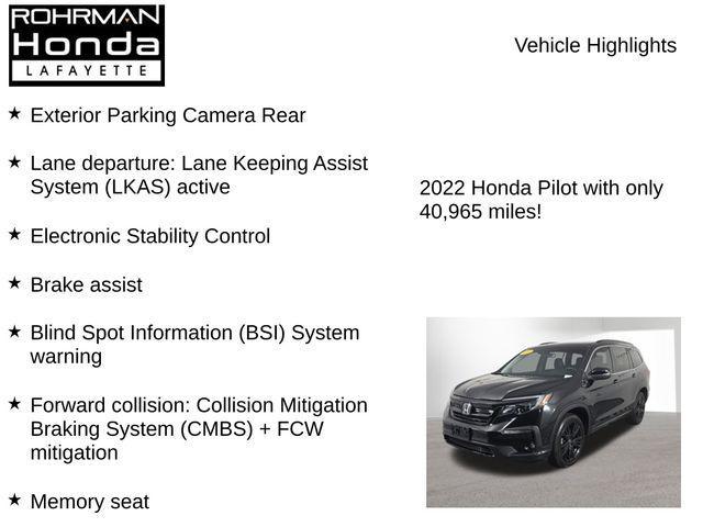 used 2022 Honda Pilot car, priced at $31,303