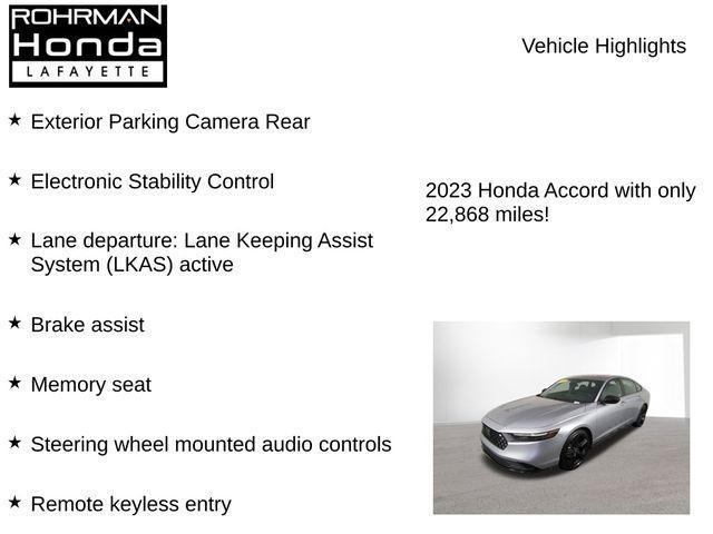 used 2023 Honda Accord Hybrid car, priced at $28,913