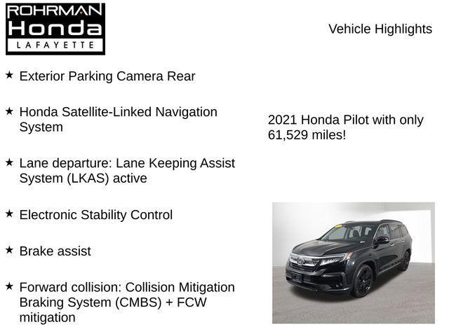 used 2021 Honda Pilot car, priced at $28,989