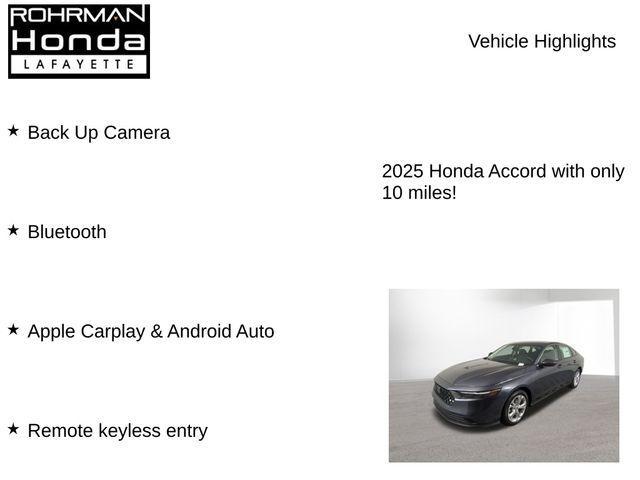new 2025 Honda Accord car, priced at $28,402