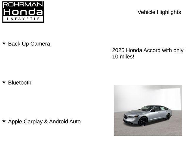 new 2025 Honda Accord car, priced at $30,374