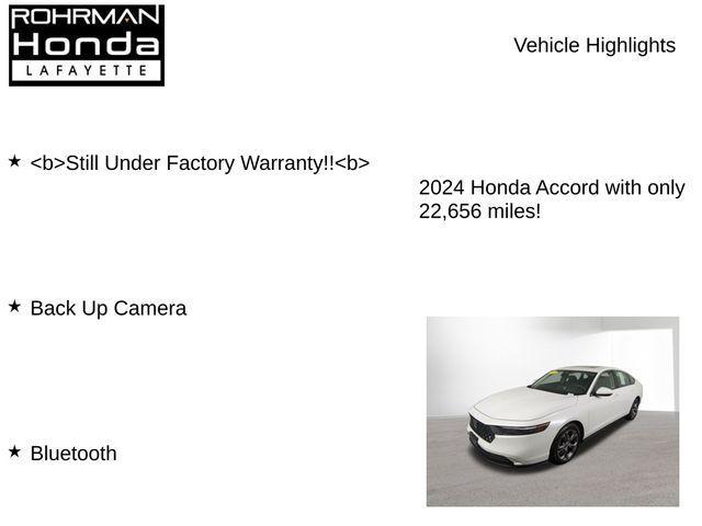 used 2024 Honda Accord car, priced at $26,231