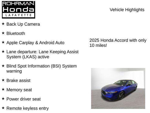 new 2025 Honda Accord Hybrid car, priced at $35,262