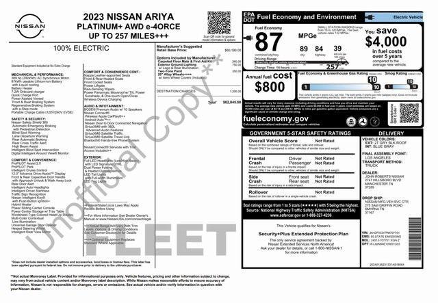 used 2023 Nissan ARIYA car, priced at $36,991