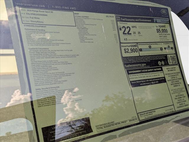 new 2025 Land Rover Range Rover Sport car, priced at $94,660