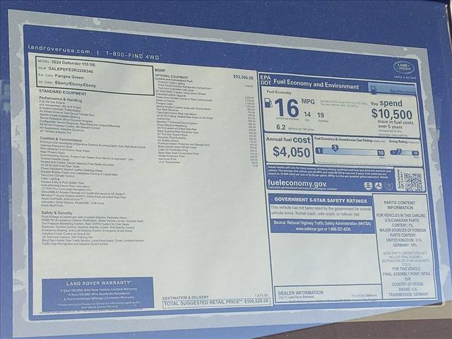 new 2024 Land Rover Defender car, priced at $99,995