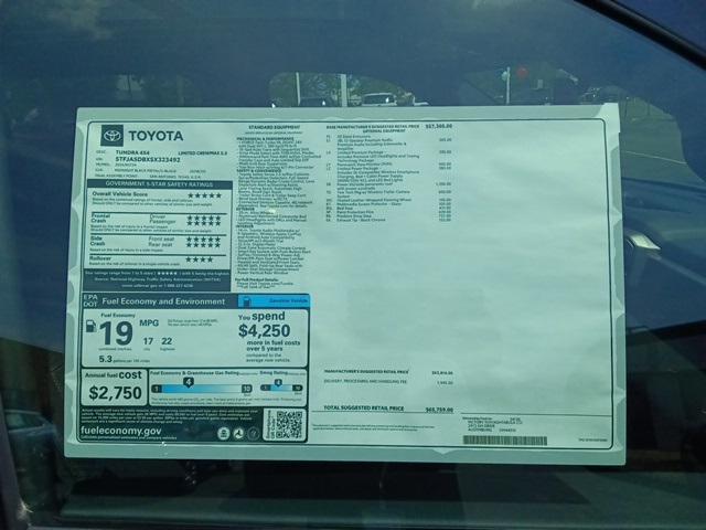 new 2025 Toyota Tundra car, priced at $65,759