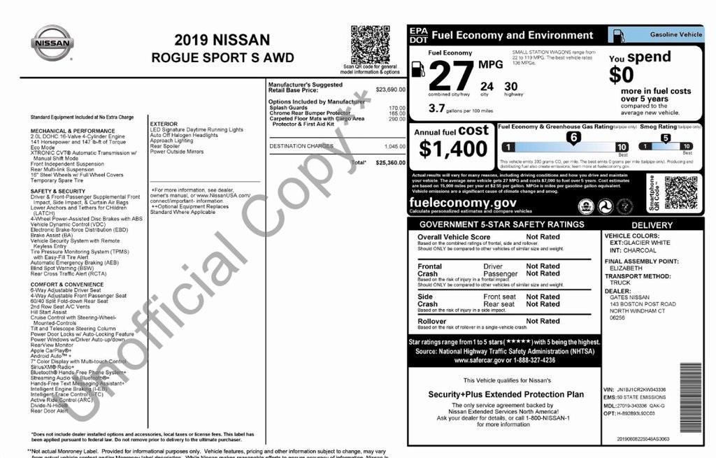 used 2019 Nissan Rogue Sport car, priced at $13,995