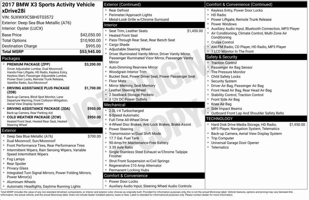 used 2017 BMW X3 car, priced at $13,595