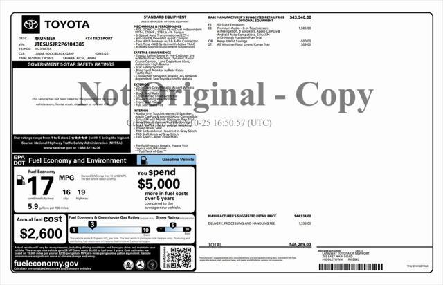 used 2023 Toyota 4Runner car, priced at $41,495