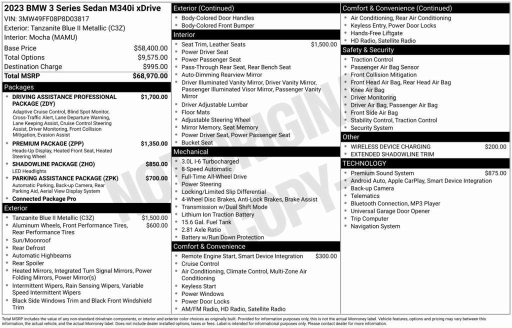used 2023 BMW M340 car, priced at $59,195