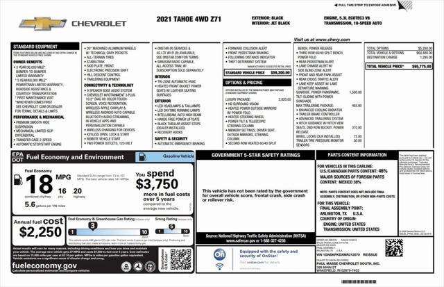 used 2021 Chevrolet Tahoe car, priced at $49,995