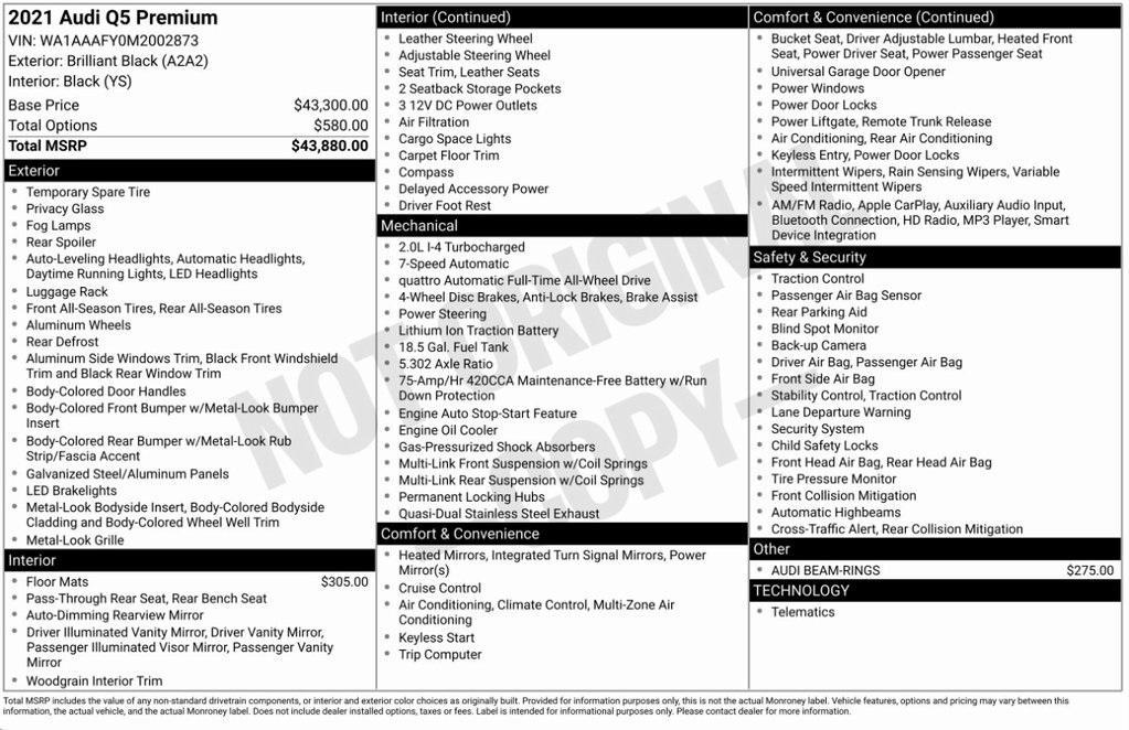 used 2021 Audi Q5 car, priced at $26,795