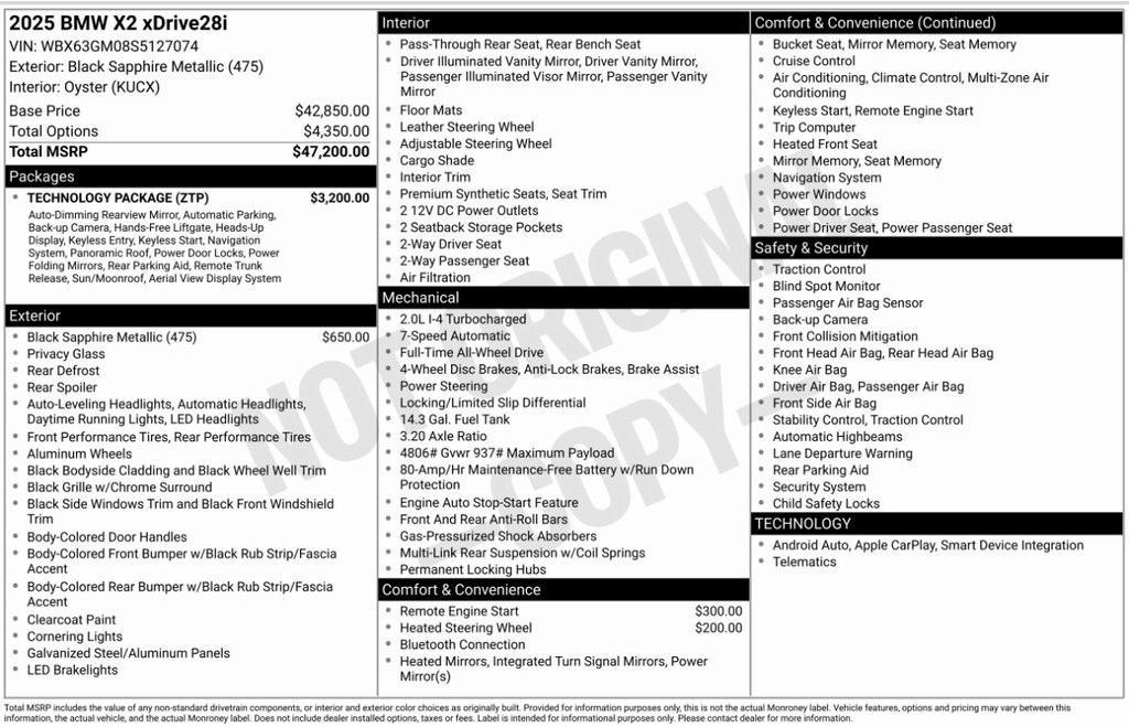 used 2025 BMW X2 car, priced at $44,995