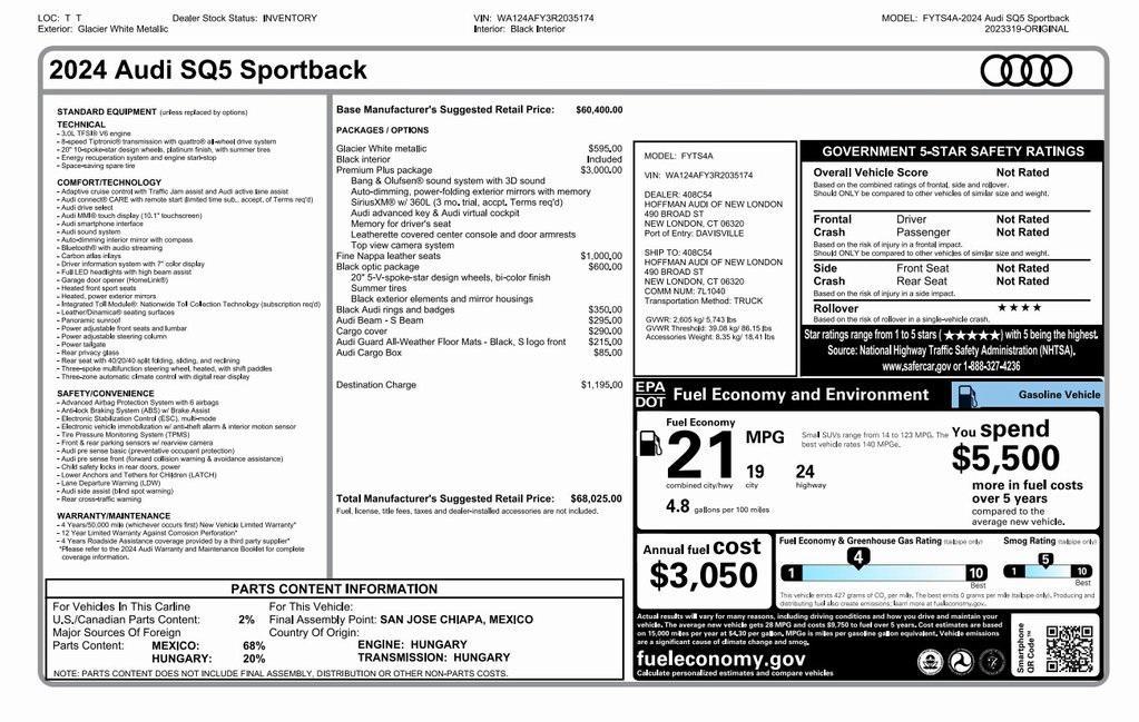 used 2024 Audi SQ5 car, priced at $55,995