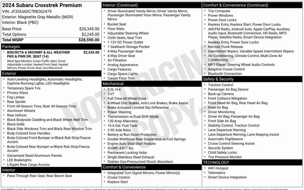 used 2024 Subaru Crosstrek car, priced at $26,495
