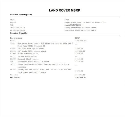 used 2023 Land Rover Range Rover Sport car, priced at $75,995
