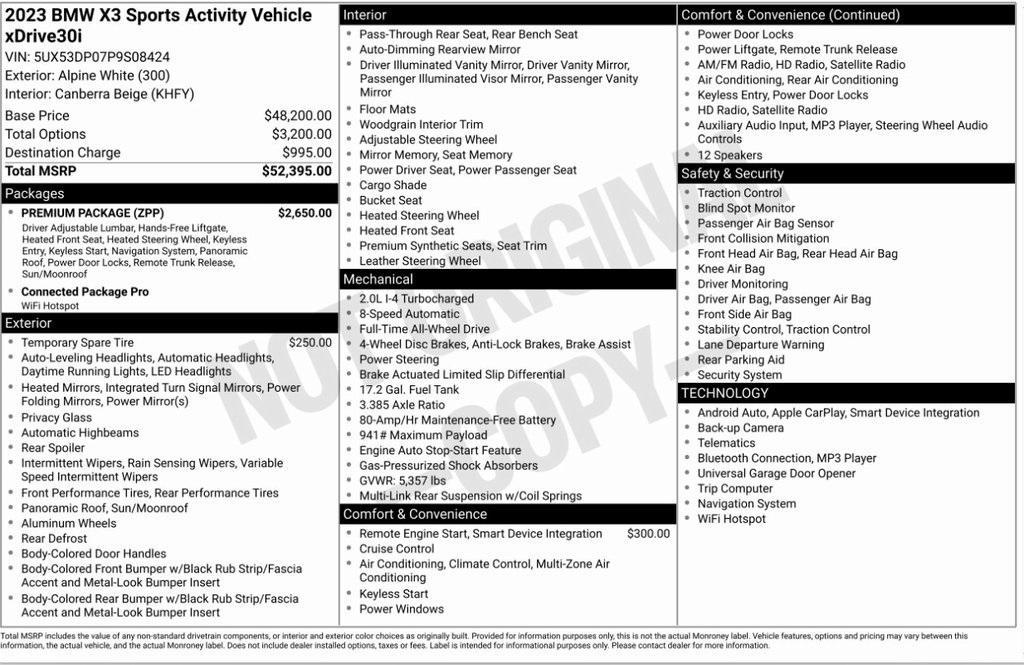 used 2023 BMW X3 car, priced at $37,895