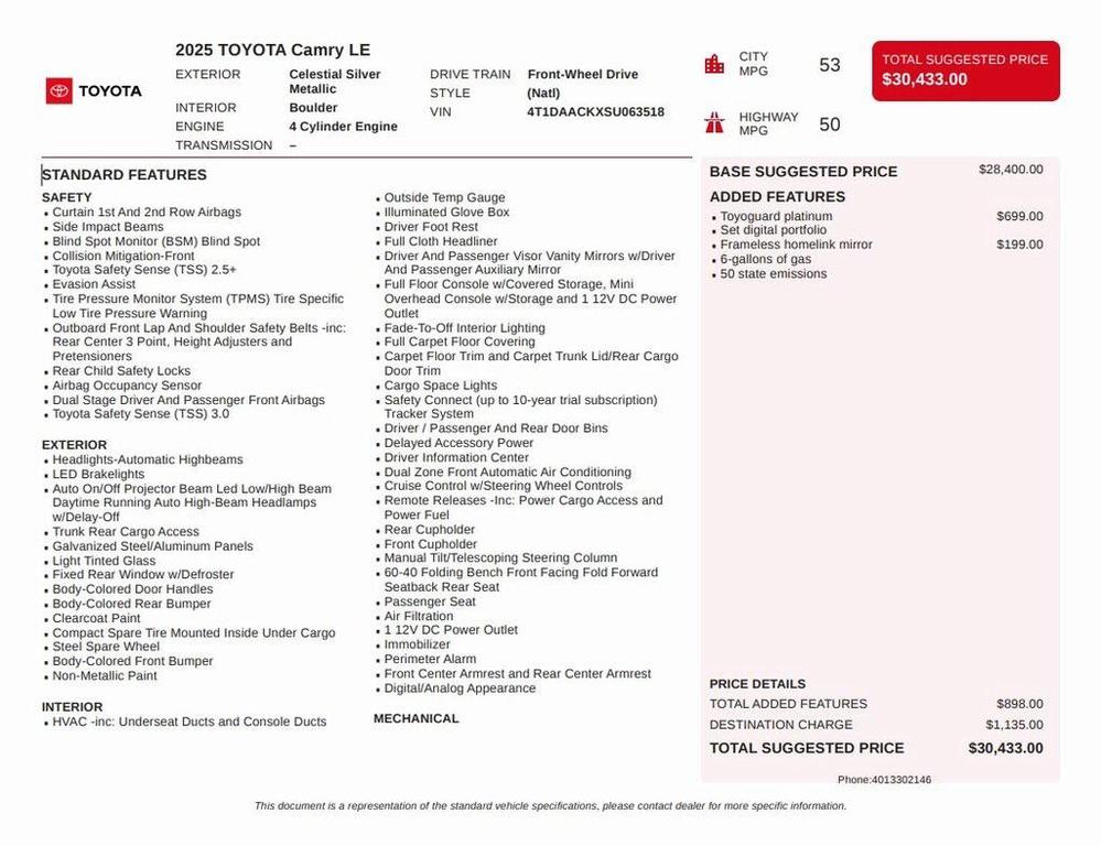 used 2025 Toyota Camry car, priced at $26,795