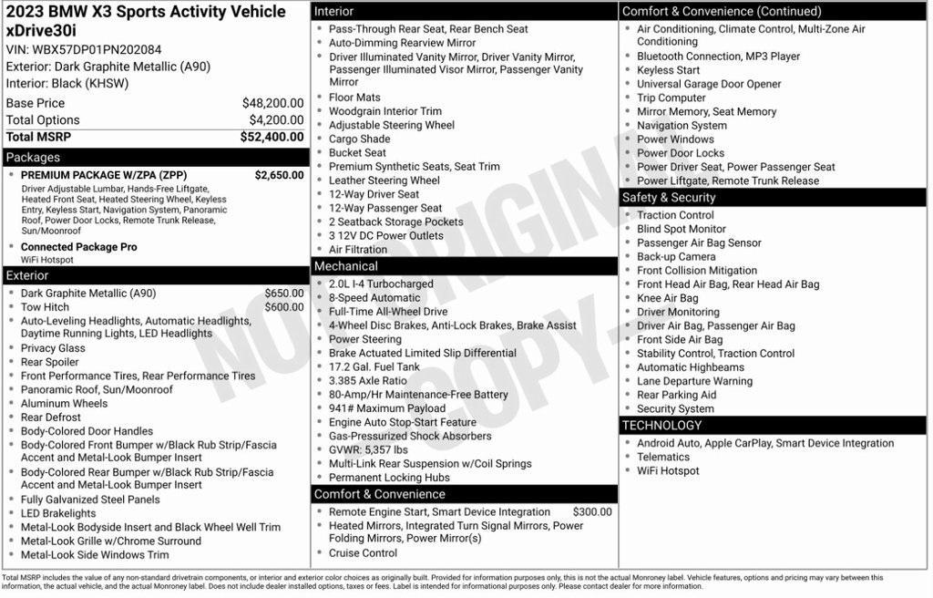 used 2023 BMW X3 car, priced at $40,295