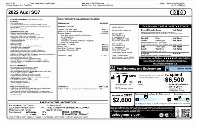 used 2022 Audi SQ7 car, priced at $61,128