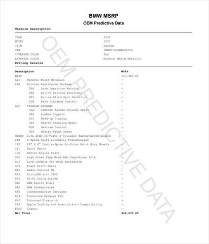 used 2022 BMW 330 car, priced at $35,695
