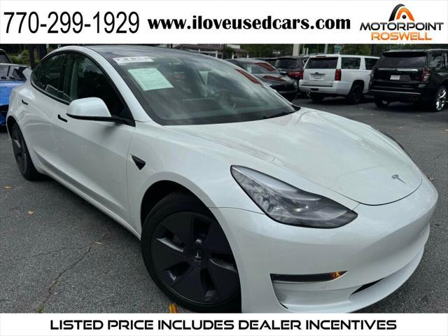 used 2023 Tesla Model 3 car, priced at $21,999