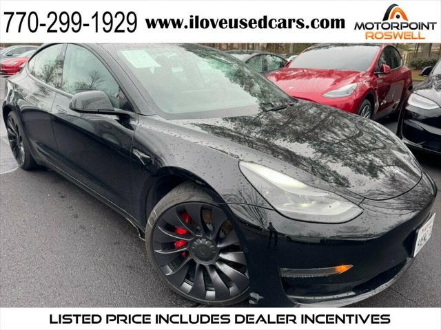 used 2022 Tesla Model 3 car, priced at $27,999