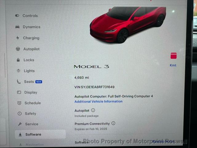 used 2024 Tesla Model 3 car, priced at $34,786