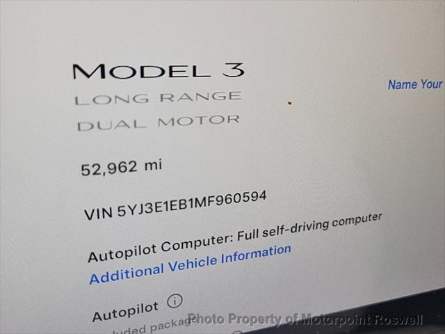 used 2021 Tesla Model 3 car, priced at $26,999