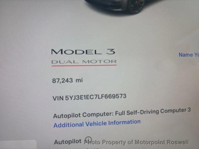 used 2020 Tesla Model 3 car, priced at $20,786