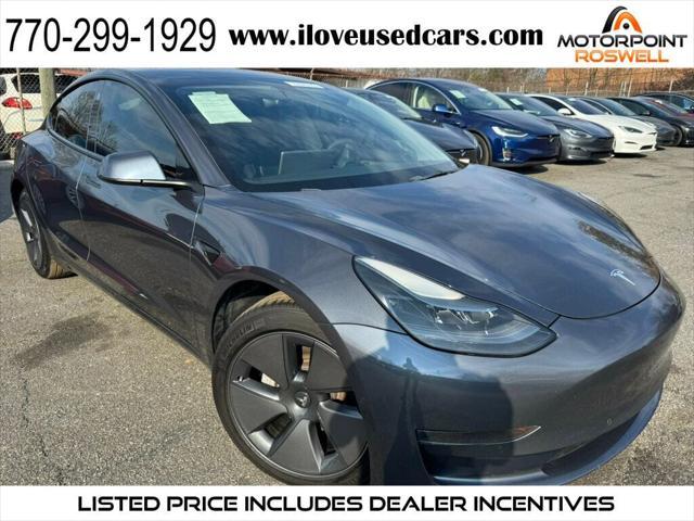 used 2021 Tesla Model 3 car, priced at $21,999