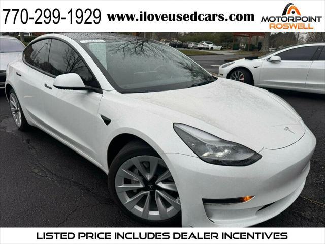 used 2023 Tesla Model 3 car, priced at $20,999