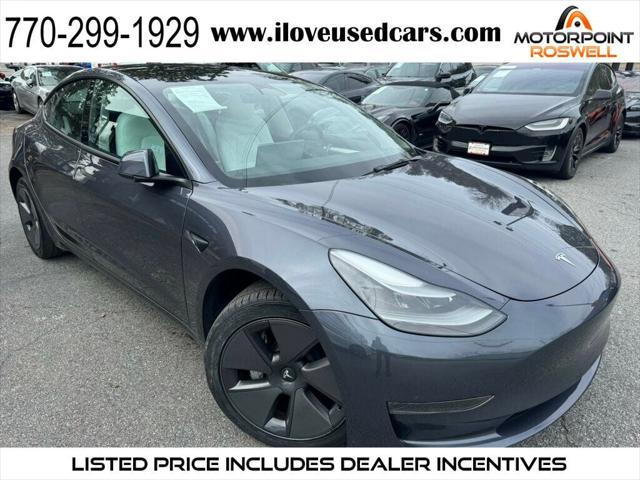 used 2023 Tesla Model 3 car, priced at $27,999