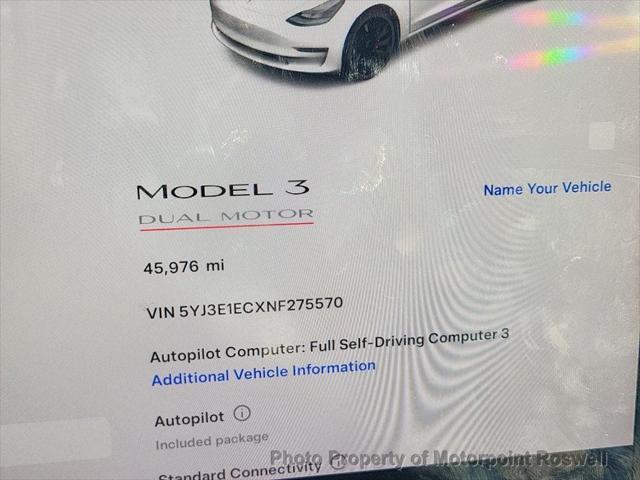 used 2022 Tesla Model 3 car, priced at $29,786