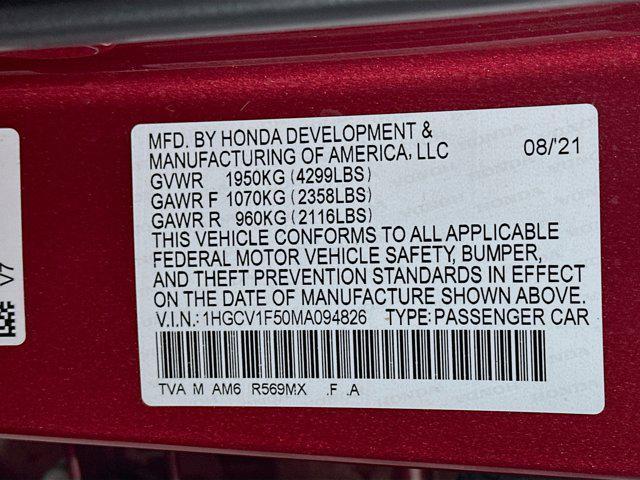 used 2021 Honda Accord car, priced at $25,397