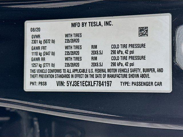 used 2020 Tesla Model 3 car, priced at $24,297
