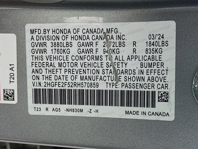 used 2024 Honda Civic car, priced at $23,497
