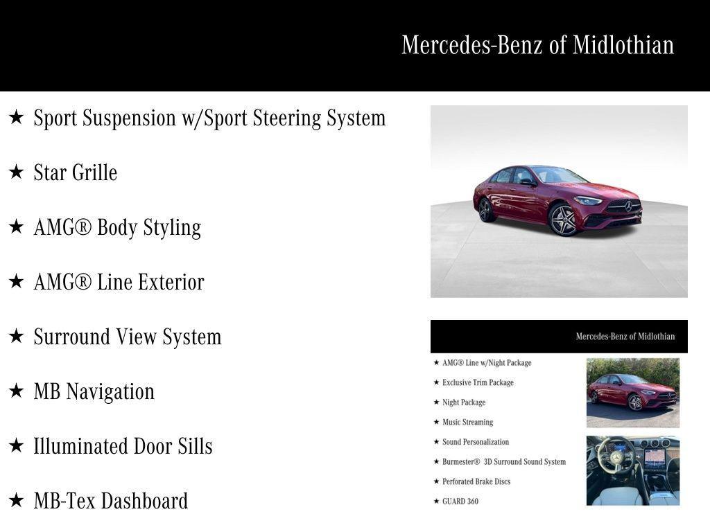 used 2024 Mercedes-Benz C-Class car, priced at $47,500