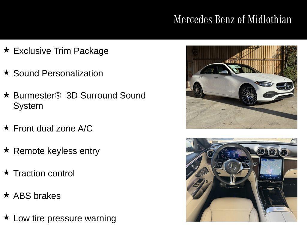 new 2025 Mercedes-Benz C-Class car, priced at $55,300