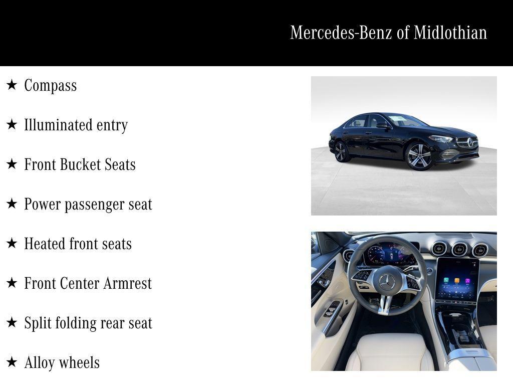 new 2025 Mercedes-Benz C-Class car, priced at $53,050