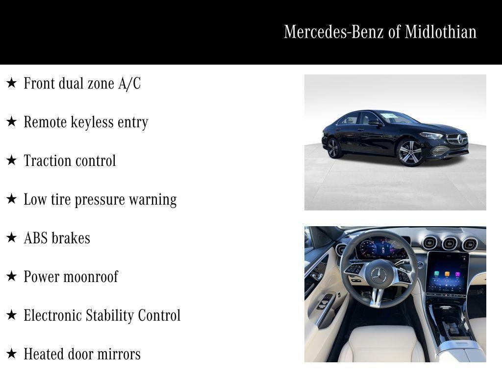 new 2025 Mercedes-Benz C-Class car, priced at $53,050